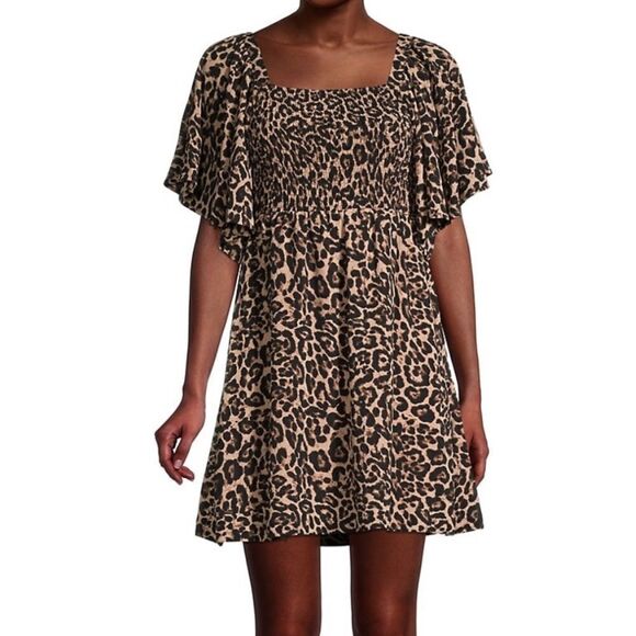 NWT Baum Und Pferdgarten Atena Smocked Leopard A-Line Dress size 6 - Picture 1 of 4